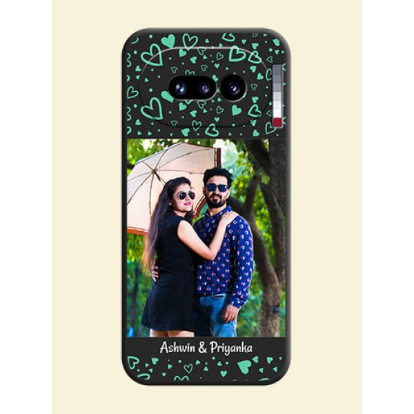 Sea Green Indefinite Love Pattern on Photo On Space Black Custom Soft Matte Mobile Back Cover - Nothing Phone 4A 5G