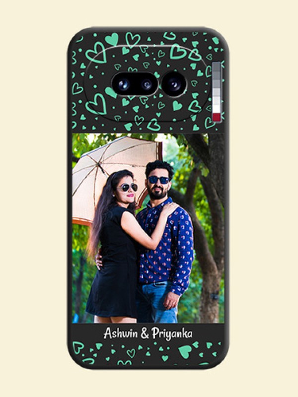 Sea Green Indefinite Love Pattern on Photo On Space Black Custom Soft Matte Mobile Back Cover - Nothing Phone 4A 5G