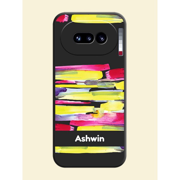 Brush Coloured On Space Black Custom Soft Matte Mobile Back Cover - Nothing Phone 4A 5G Brush Coloured On Space Black Custom Soft Matte Mobile Back Cover - Nothing Phone 4A 5G