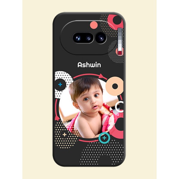 Multicoloured Round Image On Space Black Custom Soft Matte Mobile Back Cover - Nothing Phone 4A 5G Multicoloured Round Image On Space Black Custom Soft Matte Mobile Back Cover - Nothing Phone 4A 5G