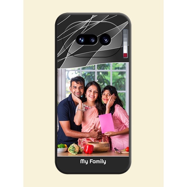 Mixed Wave Lines on Photo On Space Black Custom Soft Matte Mobile Back Cover - Nothing Phone 4A 5G