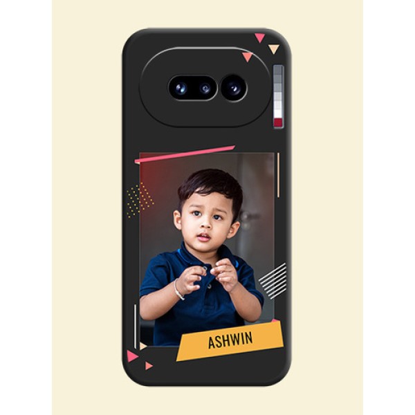 Photo Frame with Triangle Small Dots on Photo On Space Black Custom Soft Matte Mobile Back Cover - Nothing Phone 4A 5G