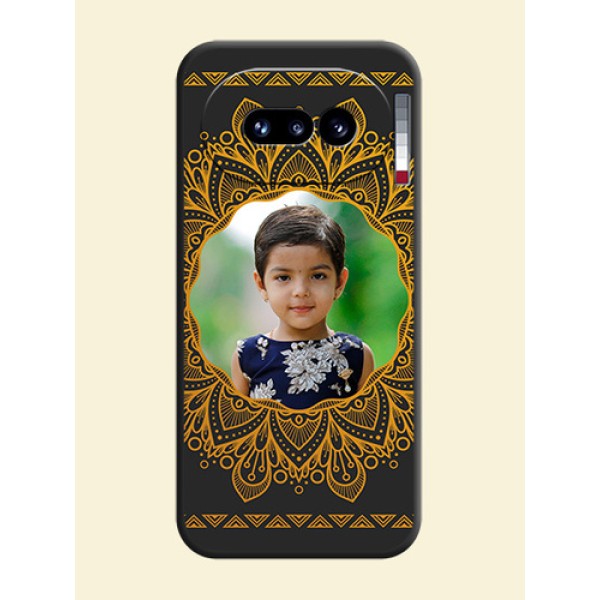 Round Image with Floral Design On Space Black Custom Soft Matte Mobile Back Cover - Nothing Phone 4A 5G Round Image with Floral Design On Space Black Custom Soft Matte Mobile Back Cover - Nothing Phone 4A 5G