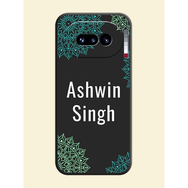 Your Name with Floral Design On Space Black Custom Soft Matte Mobile Back Cover - Nothing Phone 4A 5G Your Name with Floral Design On Space Black Custom Soft Matte Mobile Back Cover - Nothing Phone 4A 5G