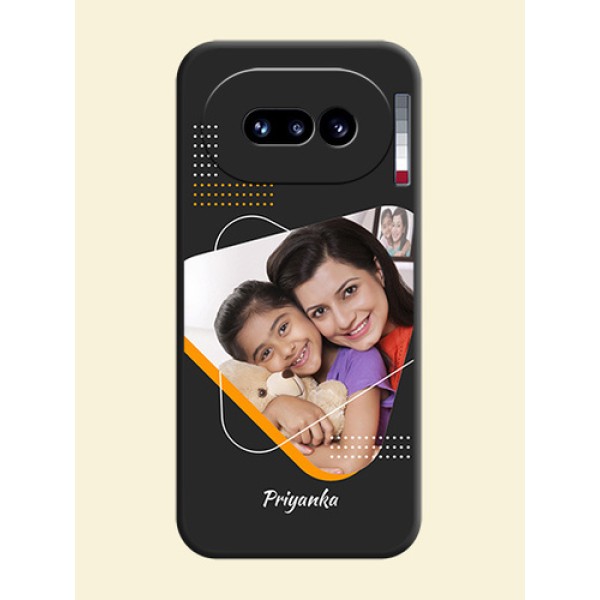 Yellow Triangle on Photo On Space Black Custom Soft Matte Mobile Back Cover - Nothing Phone 4A 5G