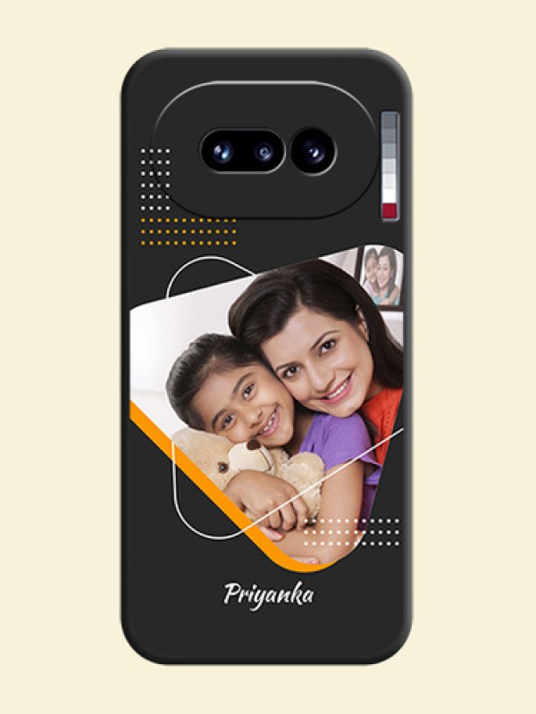 Yellow Triangle on Photo On Space Black Custom Soft Matte Mobile Back Cover - Nothing Phone 4A 5G