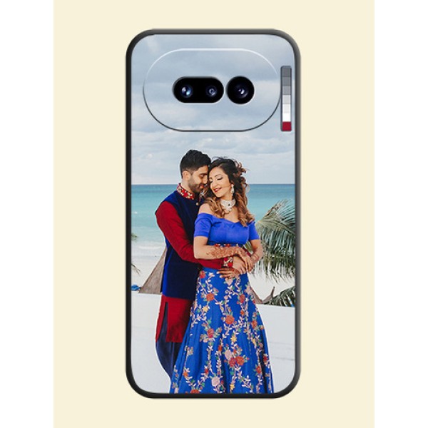 Full Single Pic Upload On Space Black Custom Soft Matte Mobile Back Cover - Nothing Phone 4A 5G Full Single Pic Upload On Space Black Custom Soft Matte Mobile Back Cover - Nothing Phone 4A 5G