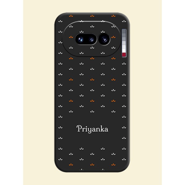 Simple Pattern With Custom Text On Space Black Custom Soft Matte Mobile Back Cover - Nothing Phone 4A 5G Simple Pattern With Custom Text On Space Black Custom Soft Matte Mobile Back Cover - Nothing Phone 4A 5G