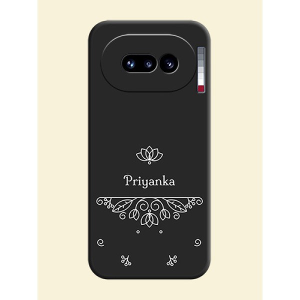 Lotus Garden Custom Text On Space Black Custom Soft Matte Mobile Back Cover - Nothing Phone 4A 5G Lotus Garden Custom Text On Space Black Custom Soft Matte Mobile Back Cover - Nothing Phone 4A 5G