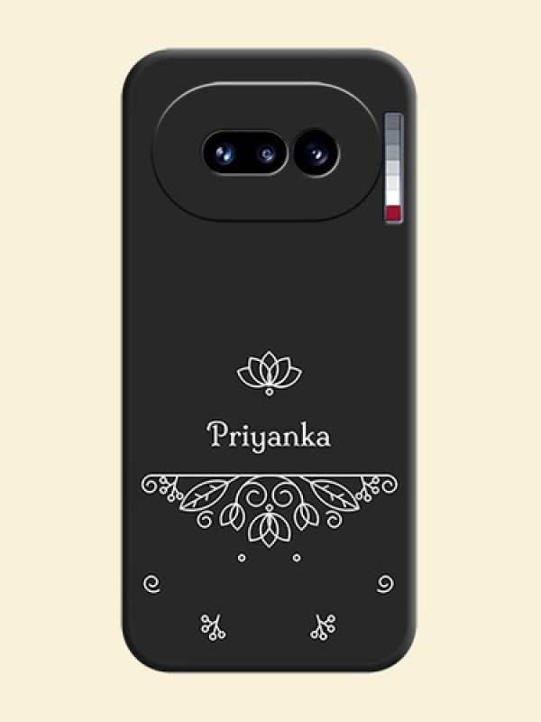 Lotus Garden Custom Text On Space Black Custom Soft Matte Mobile Back Cover - Nothing Phone 4A 5G