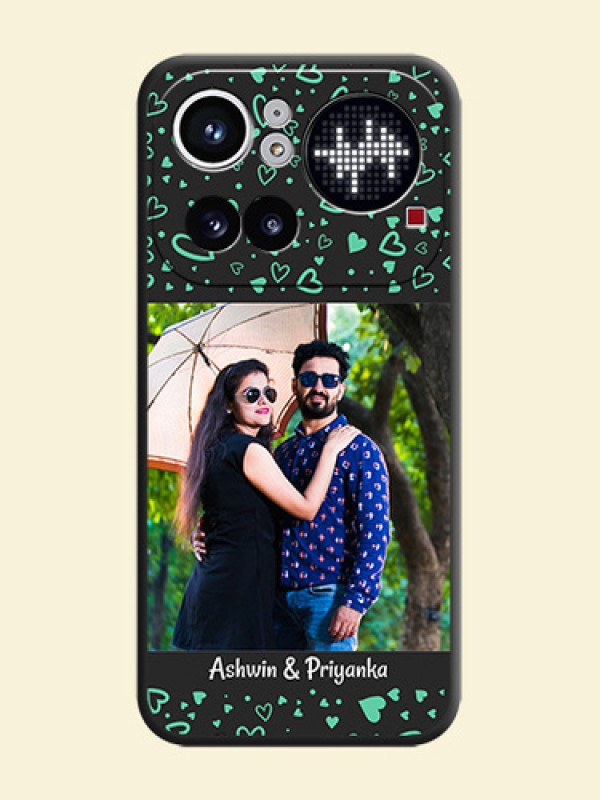 Sea Green Indefinite Love Pattern on Photo On Space Black Custom Soft Matte Mobile Back Cover - Nothing Phone 4A Pro 5G