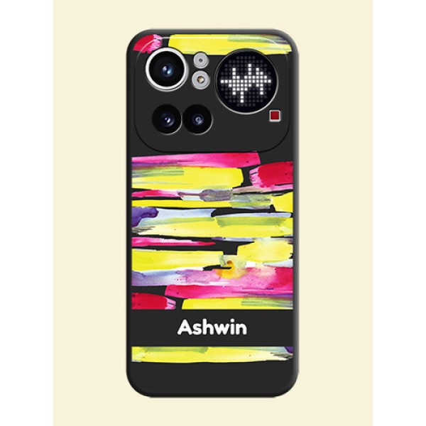 Brush Coloured On Space Black Custom Soft Matte Mobile Back Cover - Nothing Phone 4A Pro 5G Brush Coloured On Space Black Custom Soft Matte Mobile Back Cover - Nothing Phone 4A Pro 5G