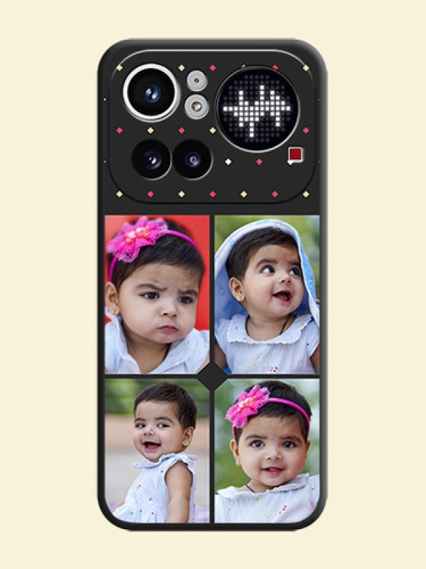 Multicolor Dotted Pattern with 4 Image Holder On Space Black Custom Soft Matte Mobile Back Cover - Nothing Phone 4A Pro 5G