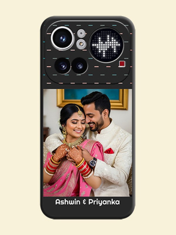Line Pattern Design with Text On Space Black Custom Soft Matte Mobile Back Cover - Nothing Phone 4A Pro 5G