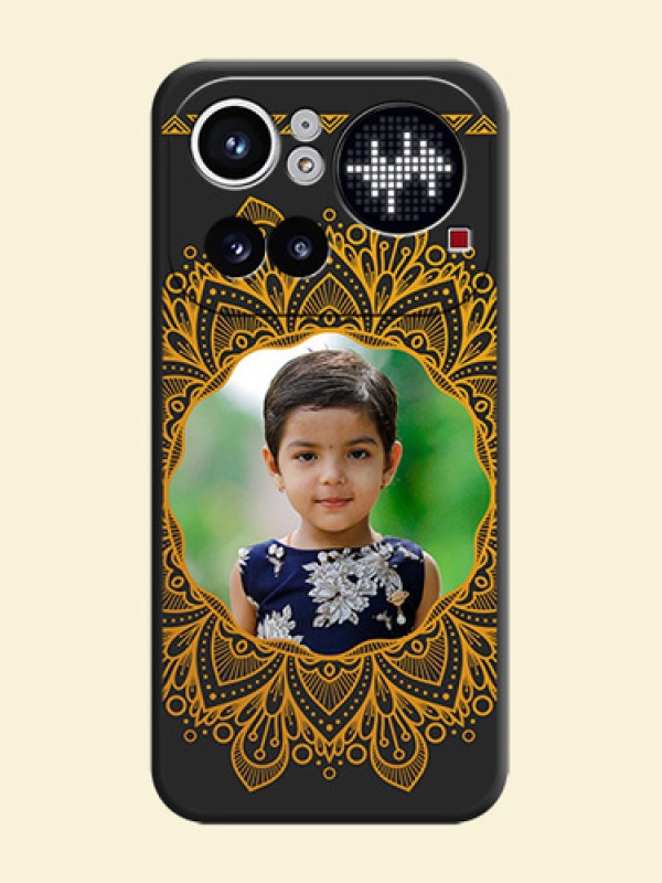 Round Image with Floral Design On Space Black Custom Soft Matte Mobile Back Cover - Nothing Phone 4A Pro 5G