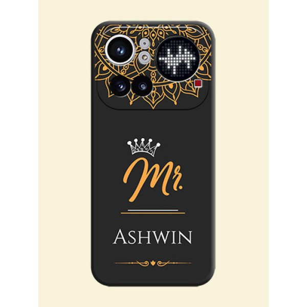Mr Name with Floral Design On Space Black Custom Soft Matte Mobile Back Cover - Nothing Phone 4A Pro 5G Mr Name with Floral Design On Space Black Custom Soft Matte Mobile Back Cover - Nothing Phone 4A Pro 5G