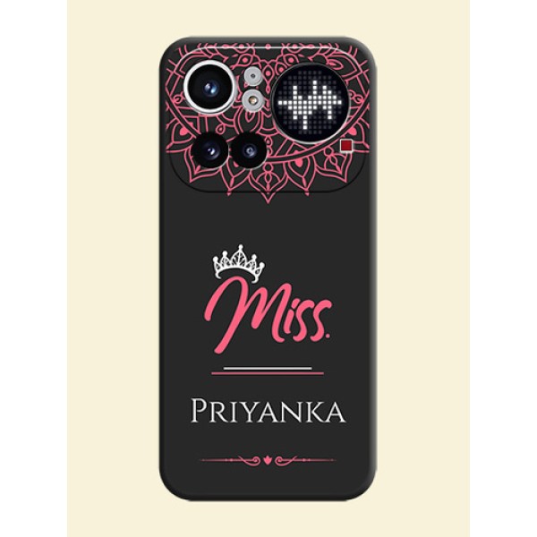 Mrs Name with Floral Design On Space Black Custom Soft Matte Mobile Back Cover - Nothing Phone 4A Pro 5G Mrs Name with Floral Design On Space Black Custom Soft Matte Mobile Back Cover - Nothing Phone 4A Pro 5G