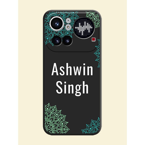 Your Name with Floral Design On Space Black Custom Soft Matte Mobile Back Cover - Nothing Phone 4A Pro 5G Your Name with Floral Design On Space Black Custom Soft Matte Mobile Back Cover - Nothing Phone 4A Pro 5G