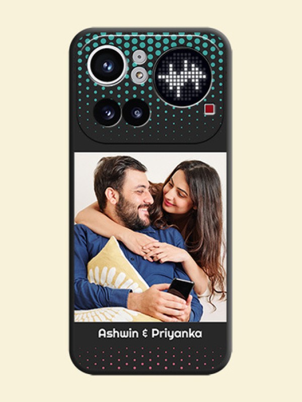 Faded Dots with Grunge Photo Frame and Text On Space Black Custom Soft Matte Mobile Back Cover - Nothing Phone 4A Pro 5G