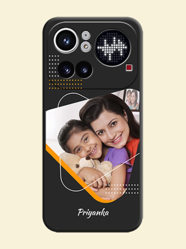Yellow Triangle on Photo On Space Black Custom Soft Matte Mobile Back Cover - Nothing Phone 4A Pro 5G