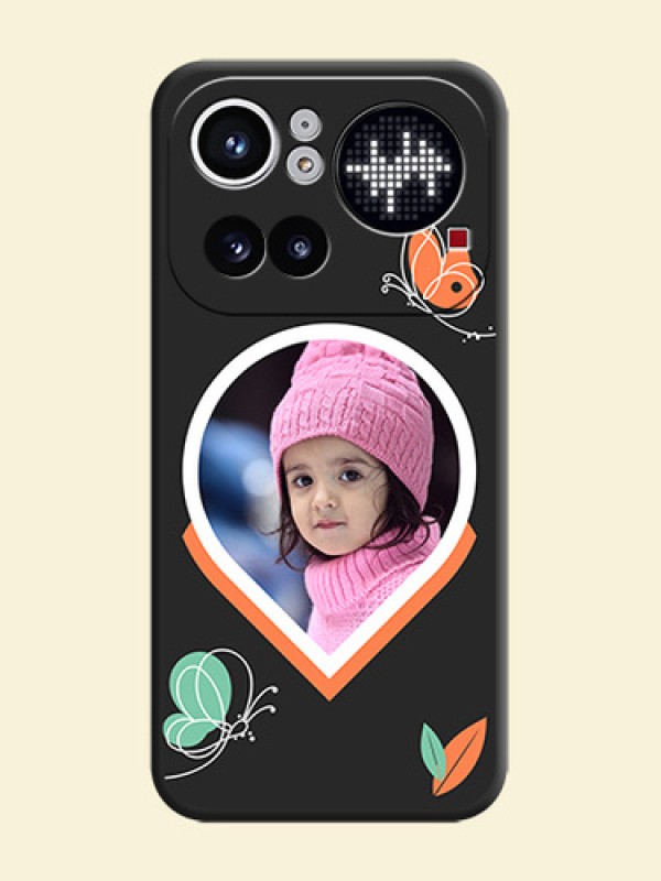 Upload Pic With Simple Butterly Design On Space Black Custom Soft Matte Mobile Back Cover - Nothing Phone 4A Pro 5G
