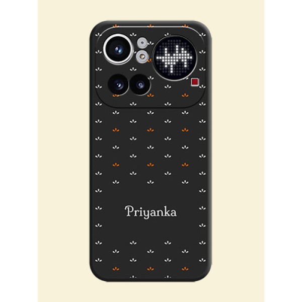 Simple Pattern With Custom Text On Space Black Custom Soft Matte Mobile Back Cover - Nothing Phone 4A Pro 5G Simple Pattern With Custom Text On Space Black Custom Soft Matte Mobile Back Cover - Nothing Phone 4A Pro 5G