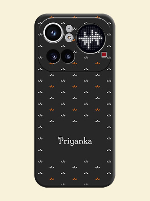 Simple Pattern With Custom Text On Space Black Custom Soft Matte Mobile Back Cover - Nothing Phone 4A Pro 5G