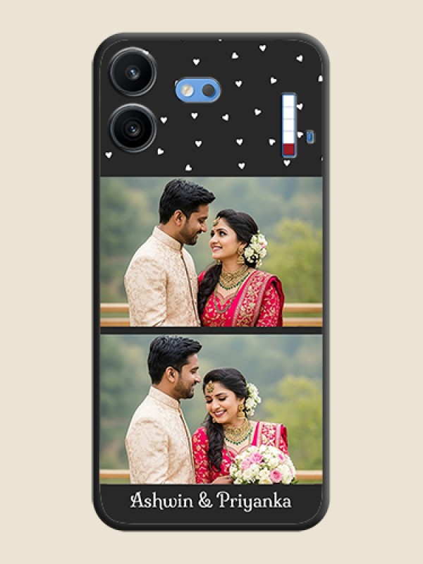 Miniature Love Symbols with Name On Space Black Custom Soft Matte Mobile Back Cover - Nothing Phone 4b 5G