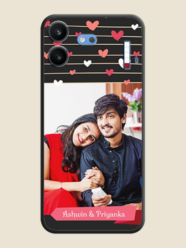 Love Pattern with Name on Pink Ribbon on Photo On Space Black Custom Soft Matte Mobile Back Cover - Nothing Phone 4b 5G