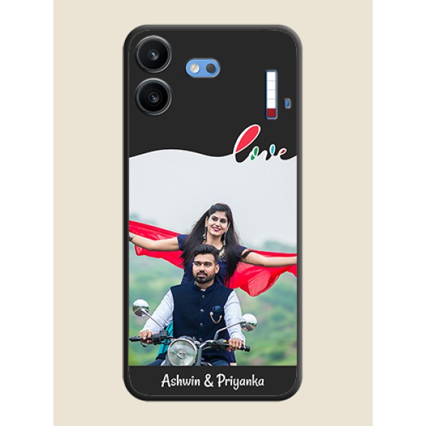 Fall in Love Pattern with Picture on Photo On Space Black Custom Soft Matte Mobile Back Cover - Nothing Phone 4b 5G Fall in Love Pattern with Picture on Photo On Space Black Custom Soft Matte Mobile Back Cover - Nothing Phone 4b 5G