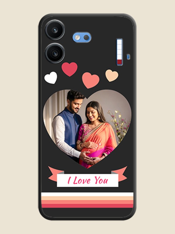 Love Shaped Photo with Colorful Stripes On Space Black Custom Soft Matte Mobile Back Cover - Nothing Phone 4b 5G