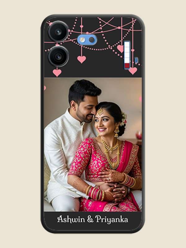 Pink Love Hangings with Text On Space Black Custom Soft Matte Mobile Back Cover - Nothing Phone 4b 5G
