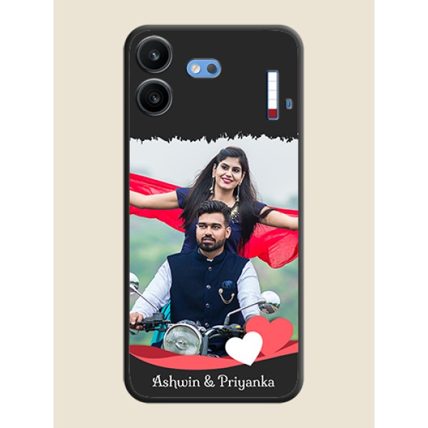 Pin Color Love Shaped Ribbon Design with Text On Space Black Custom Soft Matte Mobile Back Cover - Nothing Phone 4b 5G Pin Color Love Shaped Ribbon Design with Text On Space Black Custom Soft Matte Mobile Back Cover - Nothing Phone 4b 5G
