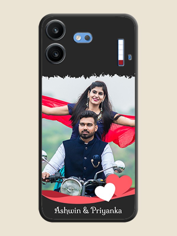 Pin Color Love Shaped Ribbon Design with Text On Space Black Custom Soft Matte Mobile Back Cover - Nothing Phone 4b 5G