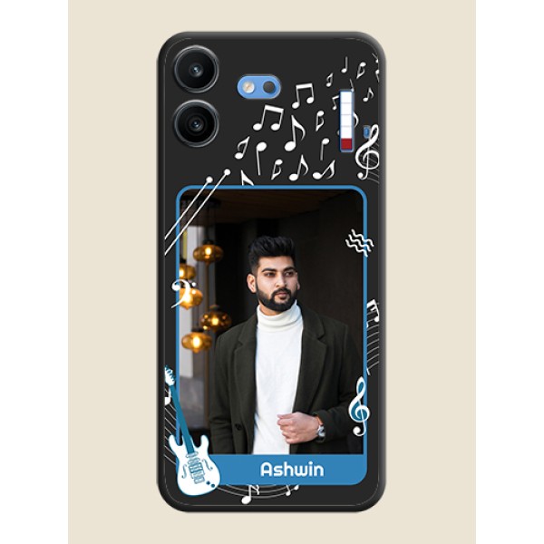 Musical Theme Design with Text on Photo On Space Black Custom Soft Matte Mobile Back Cover - Nothing Phone 4b 5G Musical Theme Design with Text on Photo On Space Black Custom Soft Matte Mobile Back Cover - Nothing Phone 4b 5G