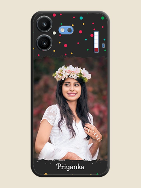 Multicolor Dotted Pattern with Text On Space Black Custom Soft Matte Mobile Back Cover - Nothing Phone 4b 5G