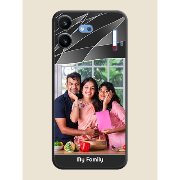 Mixed Wave Lines on Photo On Space Black Custom Soft Matte Mobile Back Cover - Nothing Phone 4b 5G Mixed Wave Lines on Photo On Space Black Custom Soft Matte Mobile Back Cover - Nothing Phone 4b 5G