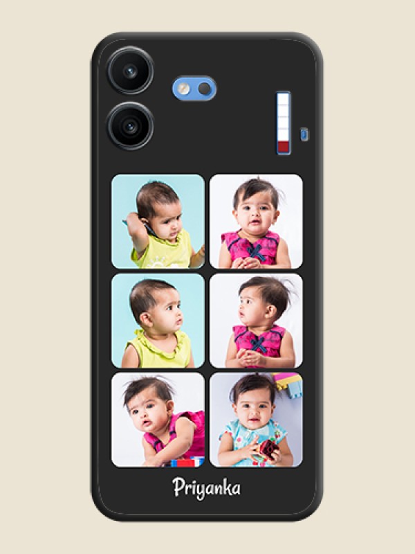 Floral Art with 6 Image Holder on Photo On Space Black Custom Soft Matte Mobile Back Cover - Nothing Phone 4b 5G