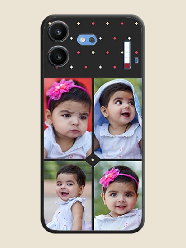 Multicolor Dotted Pattern with 4 Image Holder On Space Black Custom Soft Matte Mobile Back Cover - Nothing Phone 4b 5G