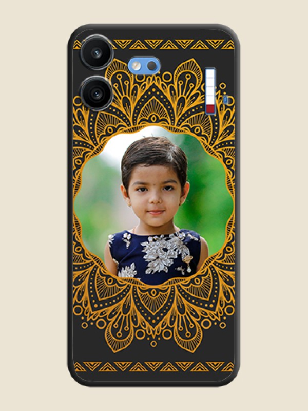 Round Image with Floral Design On Space Black Custom Soft Matte Mobile Back Cover - Nothing Phone 4b 5G