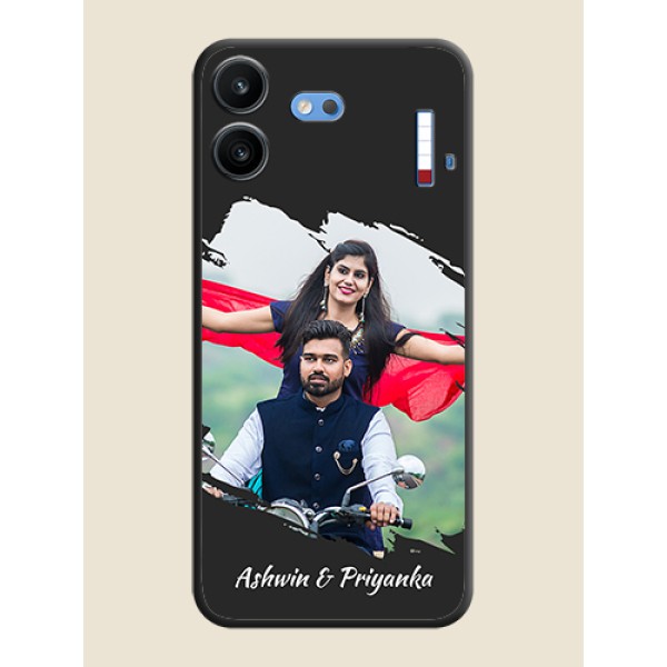 Grunge Brush Strokes on Photo On Space Black Custom Soft Matte Mobile Back Cover - Nothing Phone 4b 5G Grunge Brush Strokes on Photo On Space Black Custom Soft Matte Mobile Back Cover - Nothing Phone 4b 5G