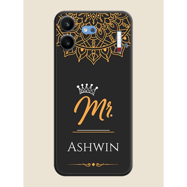 Mr Name with Floral Design On Space Black Custom Soft Matte Mobile Back Cover - Nothing Phone 4b 5G Mr Name with Floral Design On Space Black Custom Soft Matte Mobile Back Cover - Nothing Phone 4b 5G