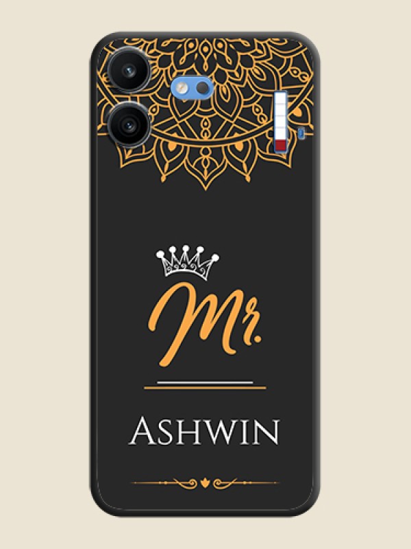 Mr Name with Floral Design On Space Black Custom Soft Matte Mobile Back Cover - Nothing Phone 4b 5G