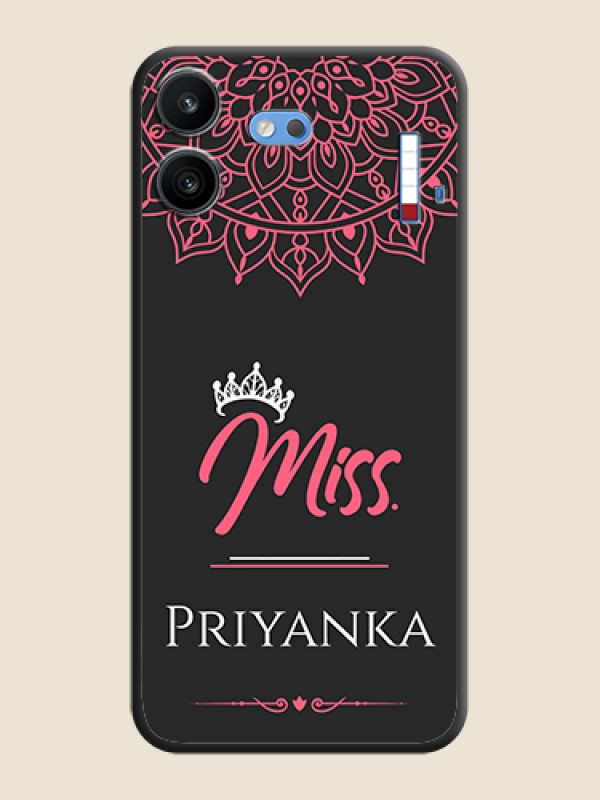 Mrs Name with Floral Design On Space Black Custom Soft Matte Mobile Back Cover - Nothing Phone 4b 5G