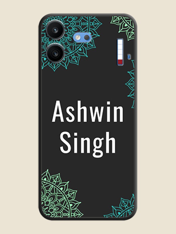 Your Name with Floral Design On Space Black Custom Soft Matte Mobile Back Cover - Nothing Phone 4b 5G
