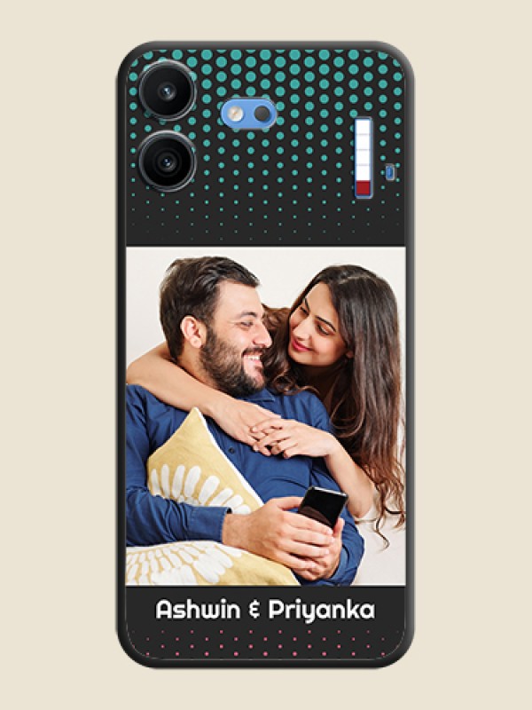 Faded Dots with Grunge Photo Frame and Text On Space Black Custom Soft Matte Mobile Back Cover - Nothing Phone 4b 5G