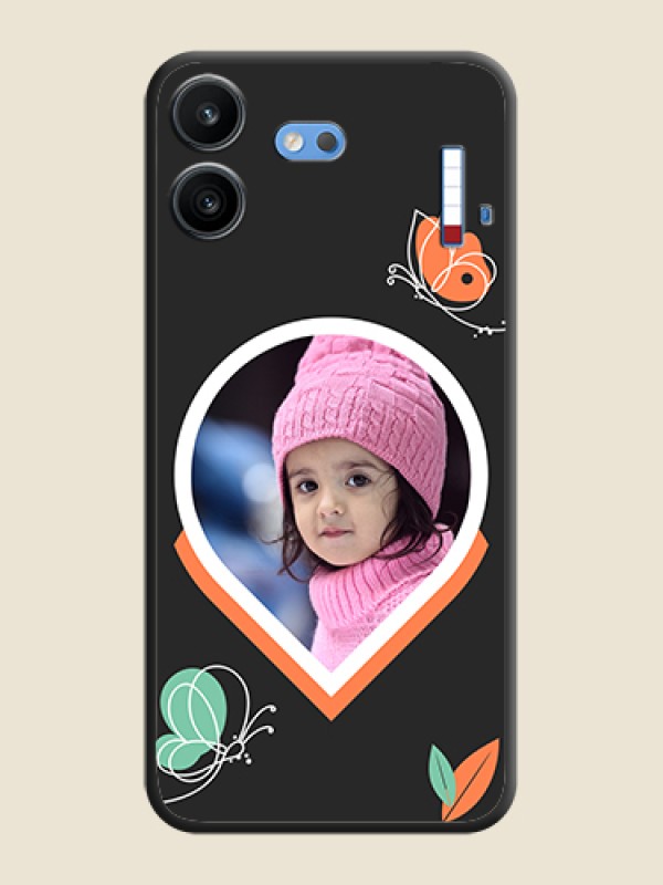 Upload Pic With Simple Butterly Design On Space Black Custom Soft Matte Mobile Back Cover - Nothing Phone 4b 5G