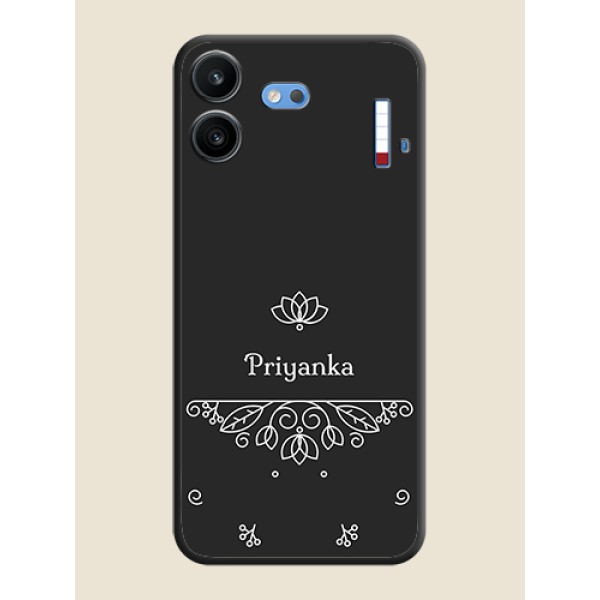 Lotus Garden Custom Text On Space Black Custom Soft Matte Mobile Back Cover - Nothing Phone 4b 5G Lotus Garden Custom Text On Space Black Custom Soft Matte Mobile Back Cover - Nothing Phone 4b 5G