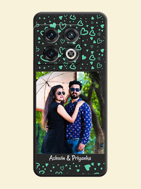Sea Green Indefinite Love Pattern on Photo on Space Black Soft Matte Mobile Cover - OnePlus 10 Pro 5G
