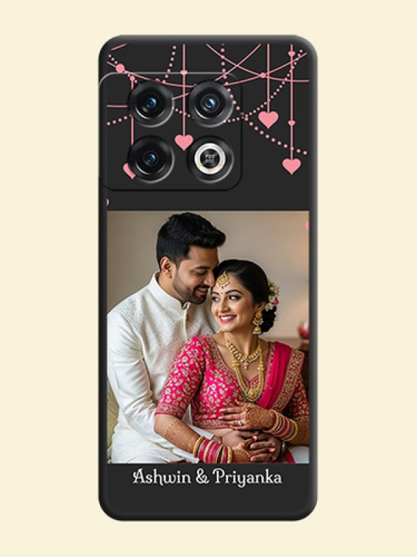 Pink Love Hangings with Text on Space Black Custom Soft Matte Back Cover - OnePlus 10 Pro 5G
